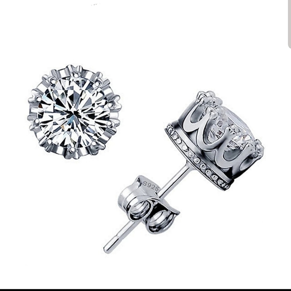 ❤️❤️❤️NEW CROWN EARRINGS 925 STERLING SILVER
